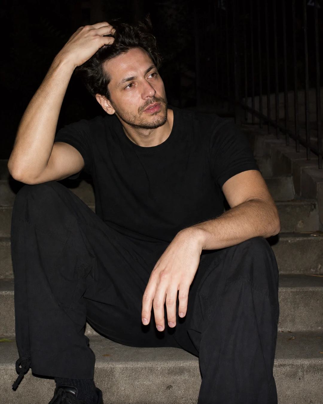 Early 2000s Direct Flash Night Stairs Portrait Prompt, image 4