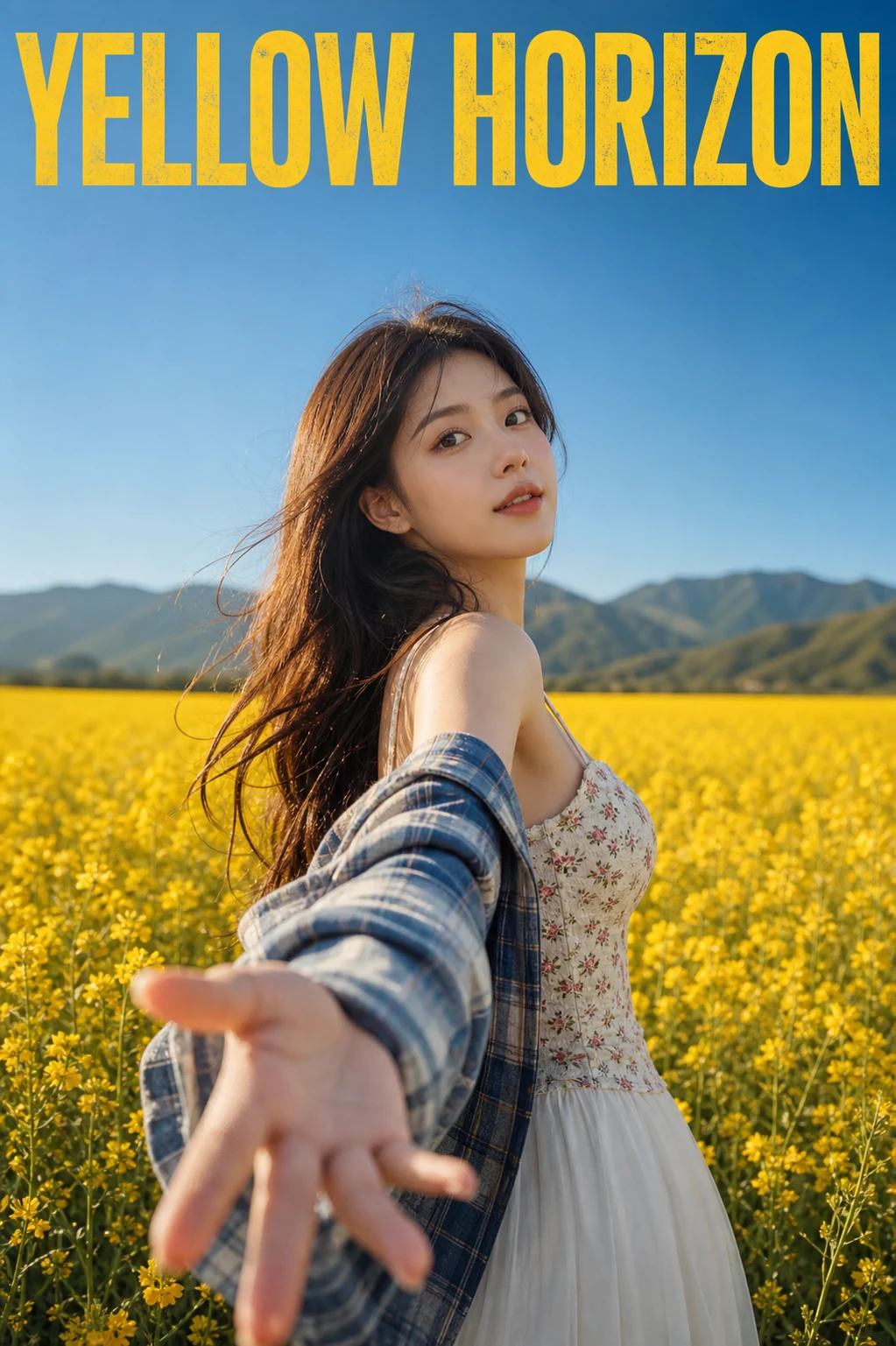 Rapeseed Field Cinematic Editorial Portrait Prompt, image 1