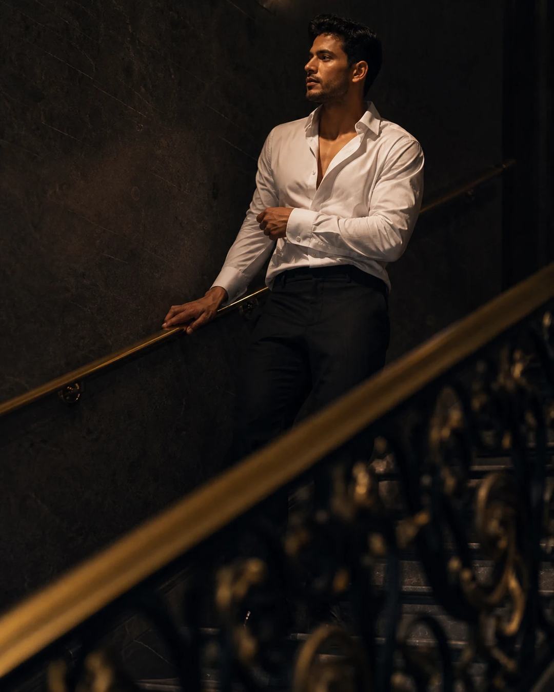 Grand Hotel Staircase Crime-Drama Portrait Prompt, image 3
