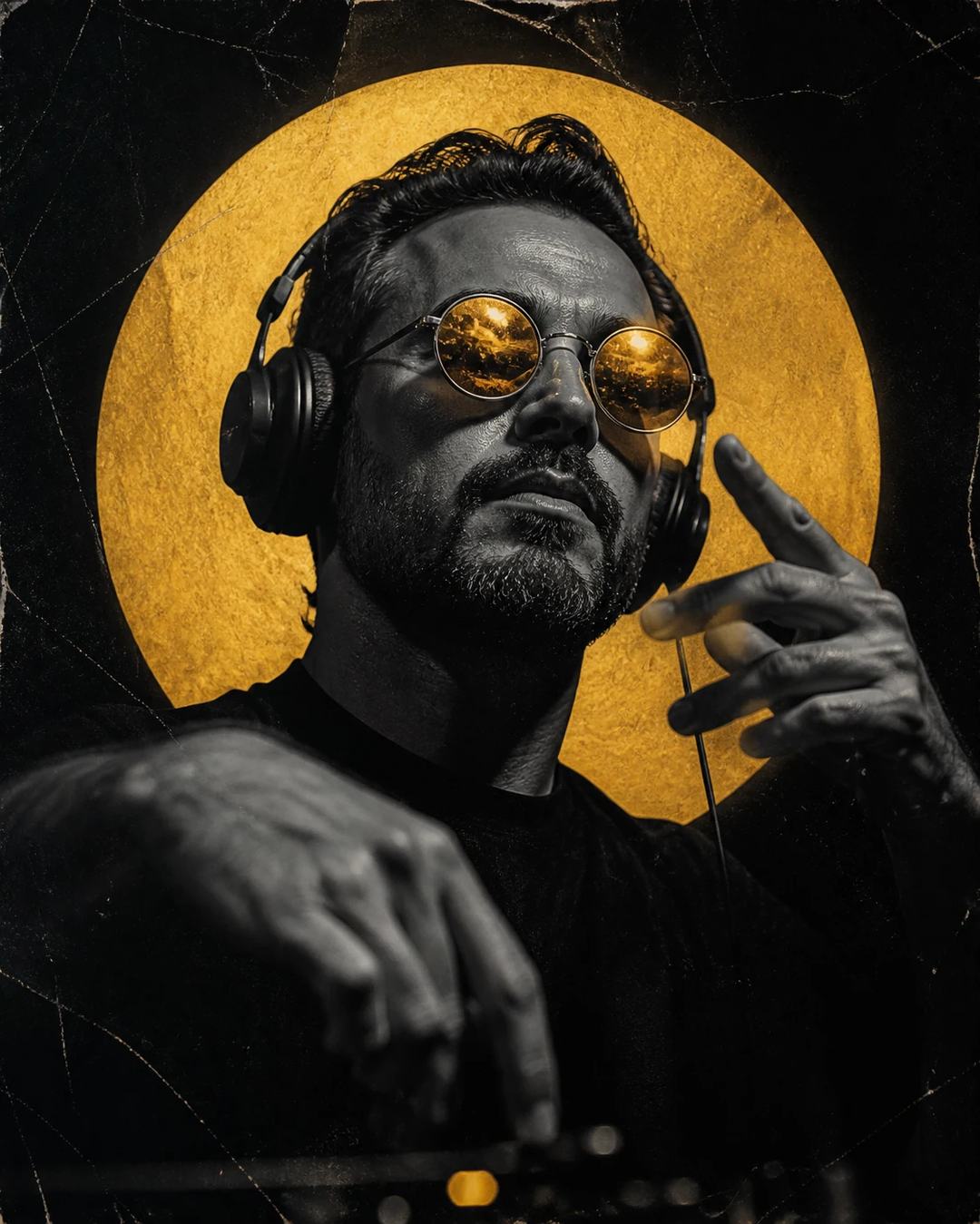 Underground Club Headphones Poster Design Prompt, image 4