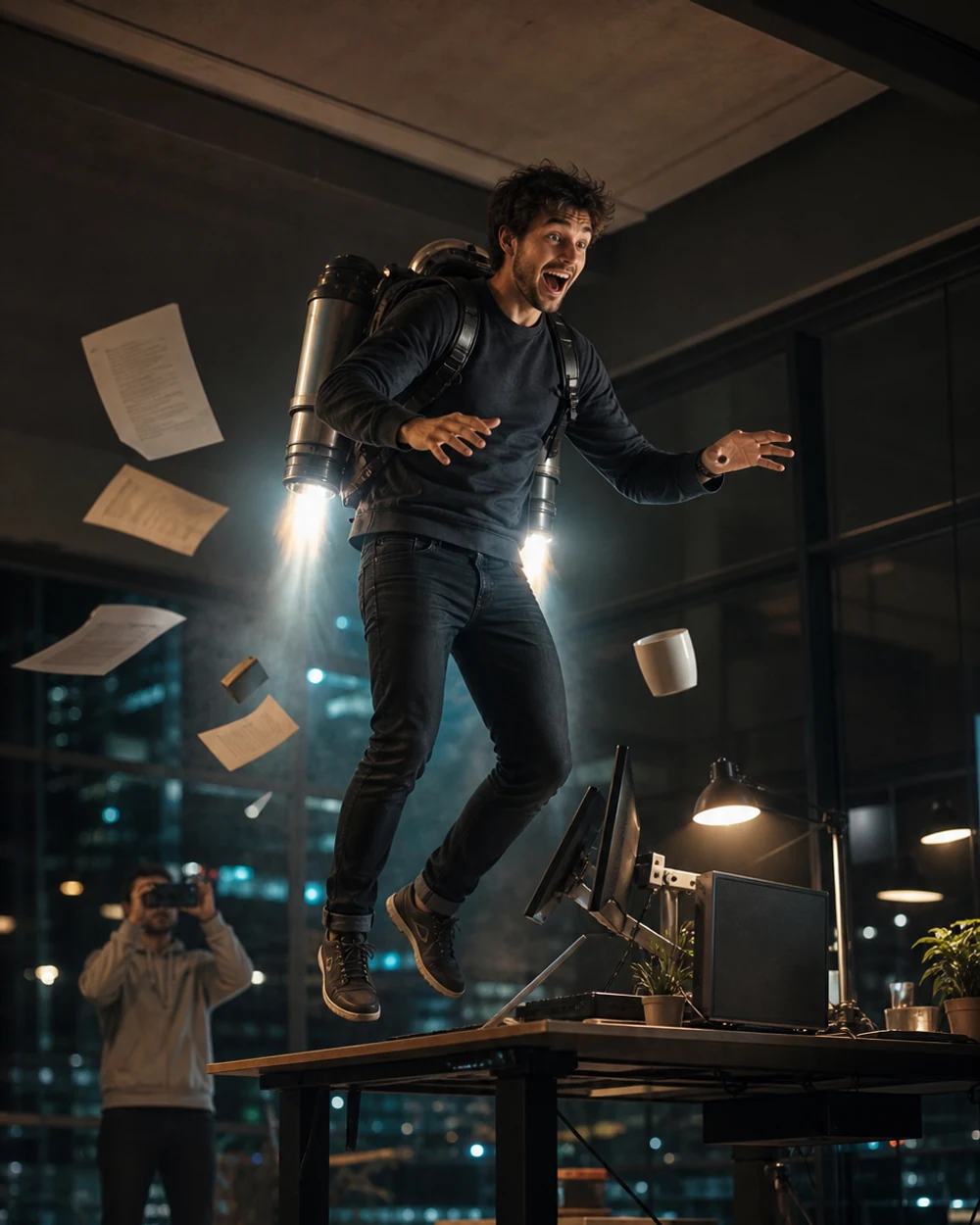 Nano Banana Photoreal Office Jetpack Meme Prompt — image 2