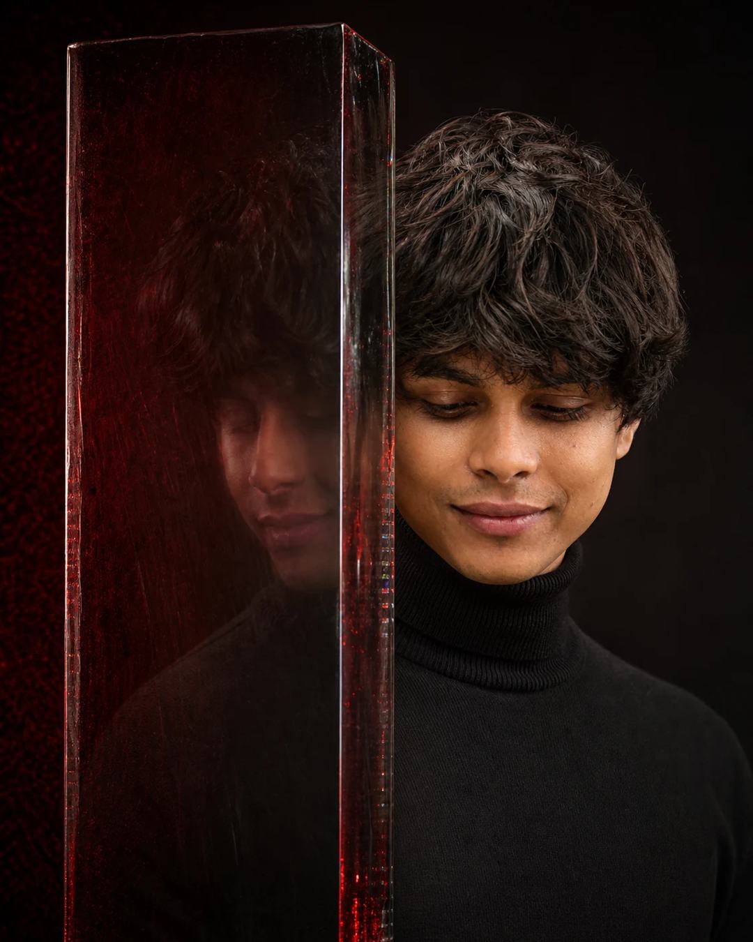 Trapped Inside Architectural Glass Portrait Prompt, image 2