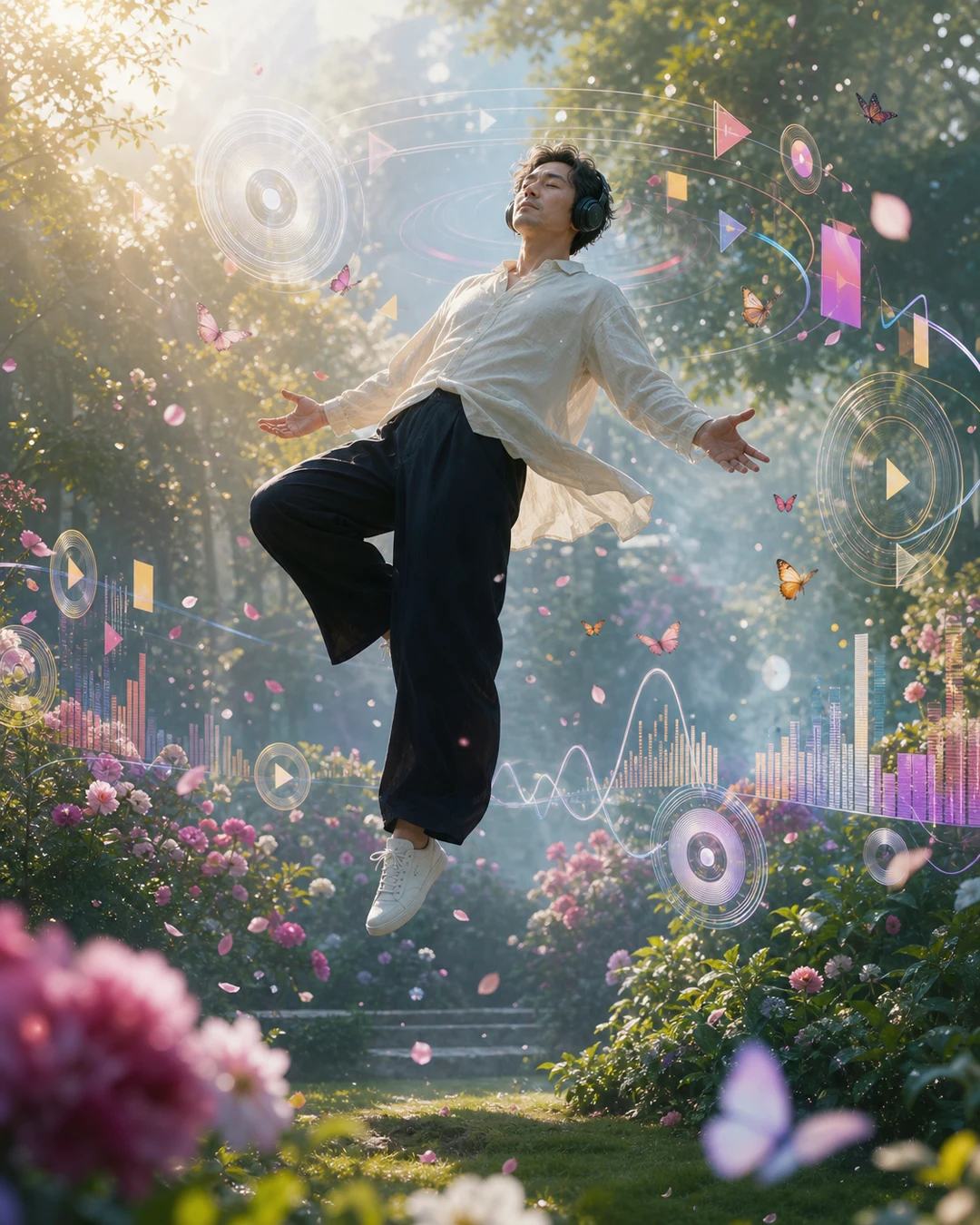Floating Music Garden Portrait AI Image Prompt, image 4