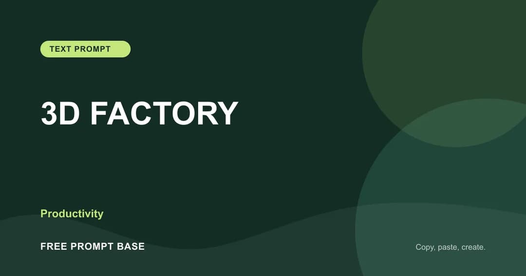 3D FACTORY AI prompt cover