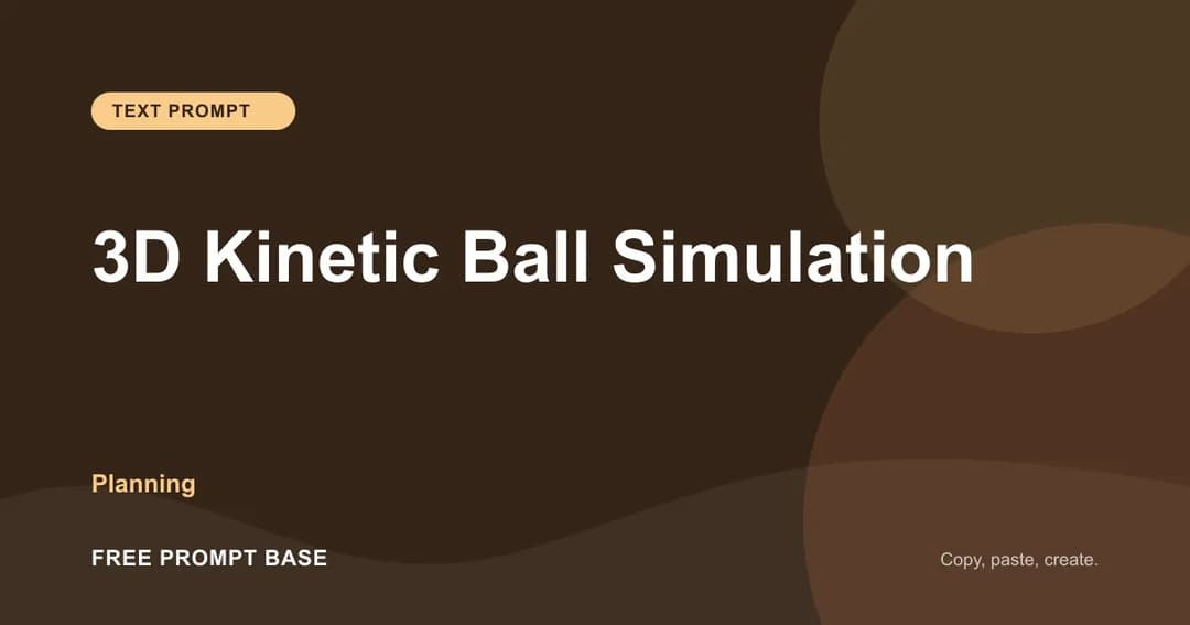 3D Kinetic Ball Simulation AI prompt cover