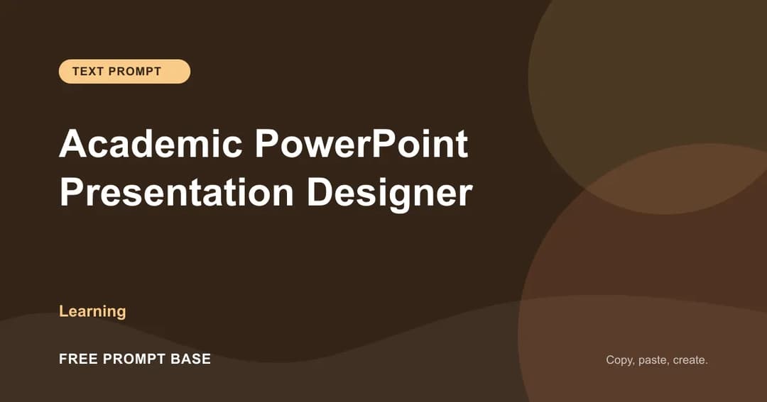 Academic PowerPoint Presentation Designer AI prompt cover