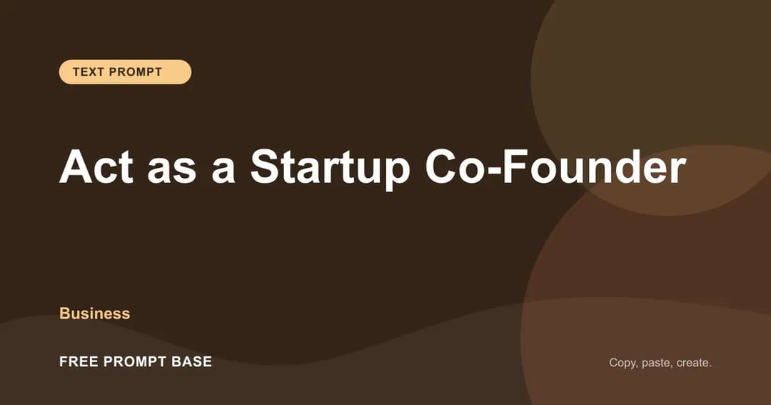 Act as a Startup Co-Founder AI prompt cover