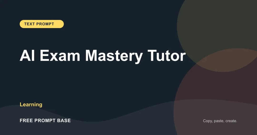 AI Exam Mastery Tutor AI prompt cover