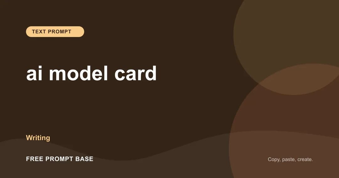 ai model card AI prompt cover
