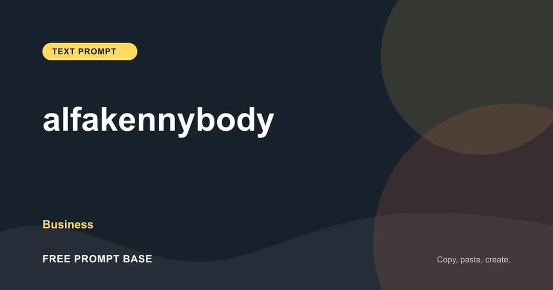 alfakennybody AI prompt cover