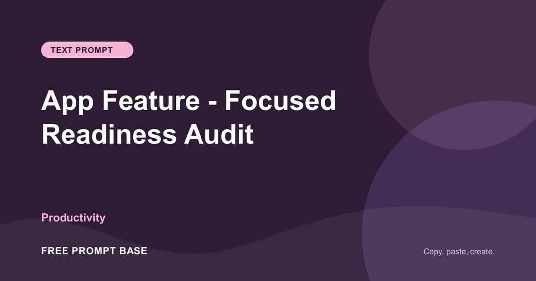 App Feature - Focused Readiness Audit AI prompt cover