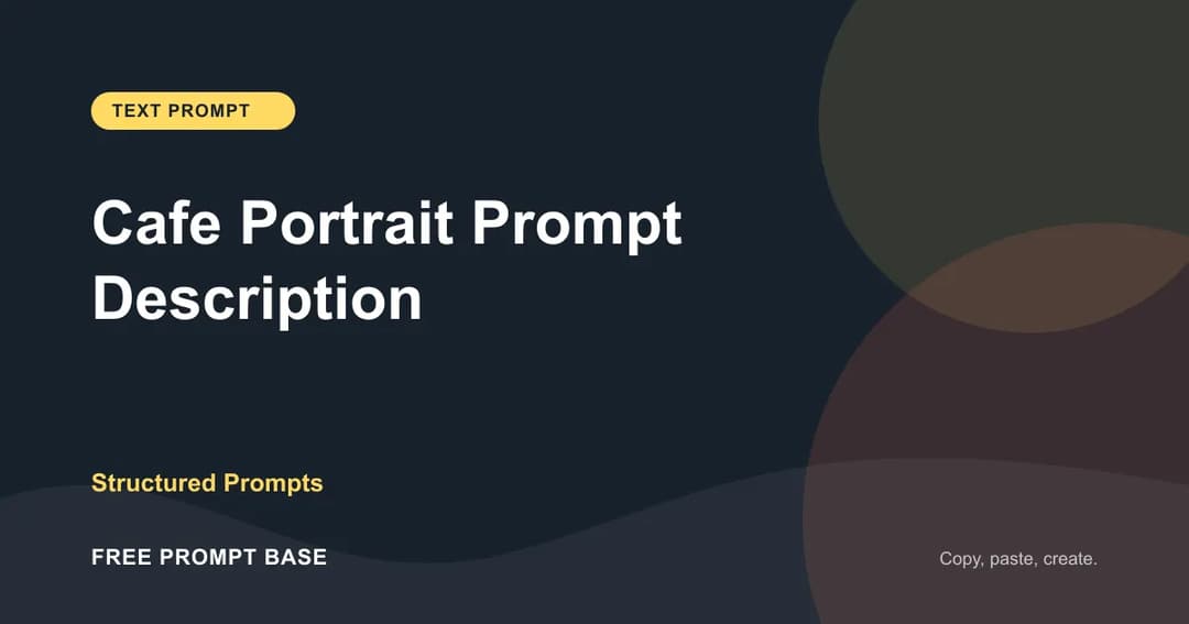 Café Portrait Prompt Description AI prompt cover