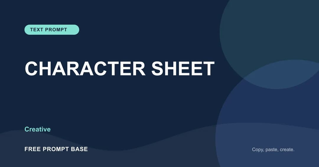 CHARACTER SHEET AI prompt cover