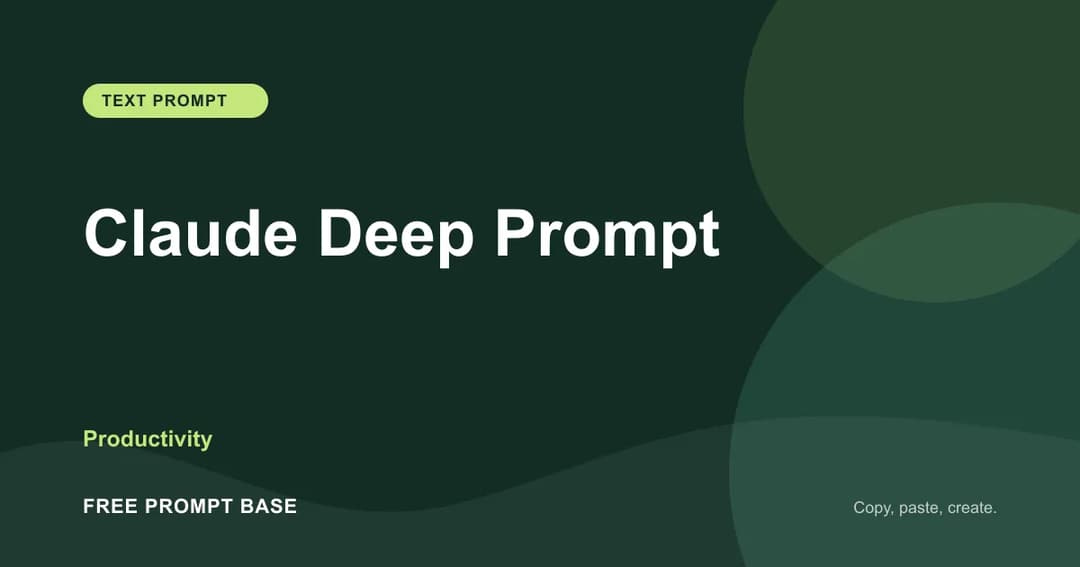 Claude Deep Prompt AI prompt cover
