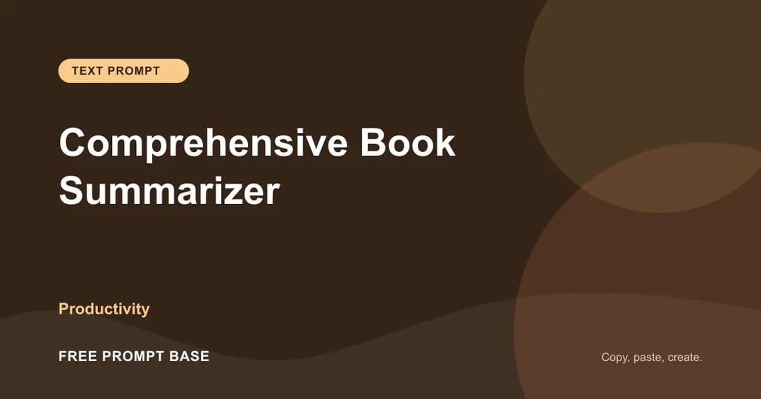 Comprehensive Book Summarizer AI prompt cover