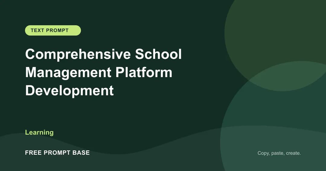 Comprehensive School Management Platform Development AI prompt cover