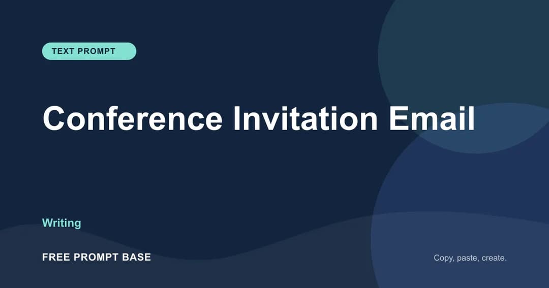 Conference Invitation Email AI prompt cover