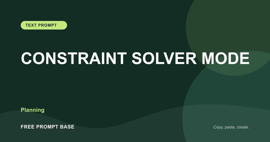 ⚙️ CONSTRAINT SOLVER MODE AI prompt cover
