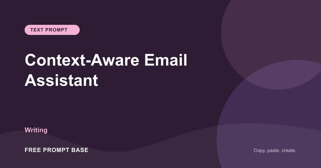 Context-Aware Email Assistant AI prompt cover