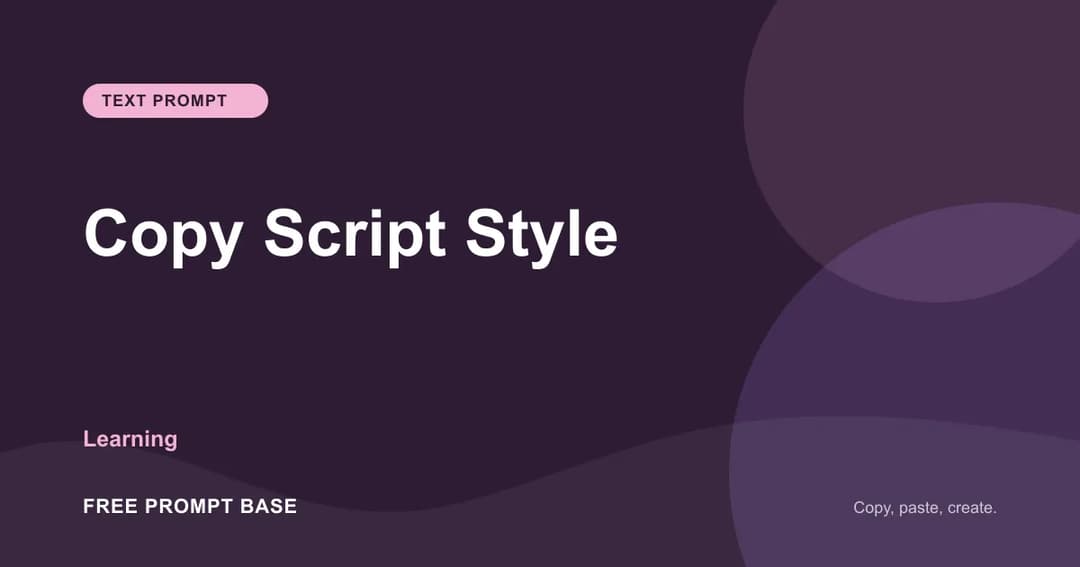 Copy Script Style AI prompt cover