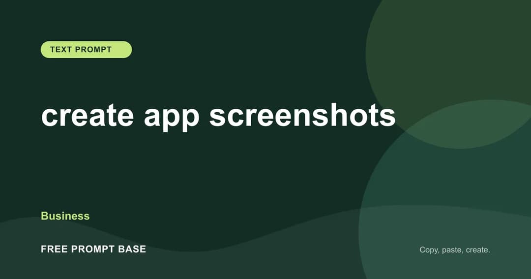 create app screenshots AI prompt cover