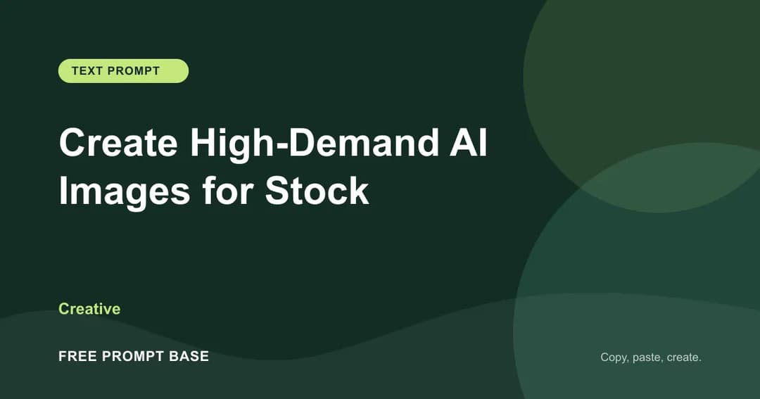 Create High-Demand AI Images for Stock AI prompt cover