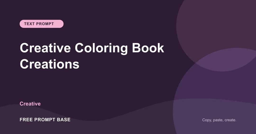 Creative Coloring Book Creations AI prompt cover