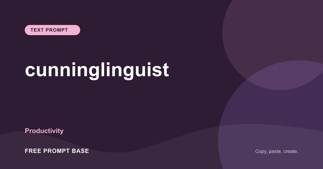 cunninglinguist AI prompt cover