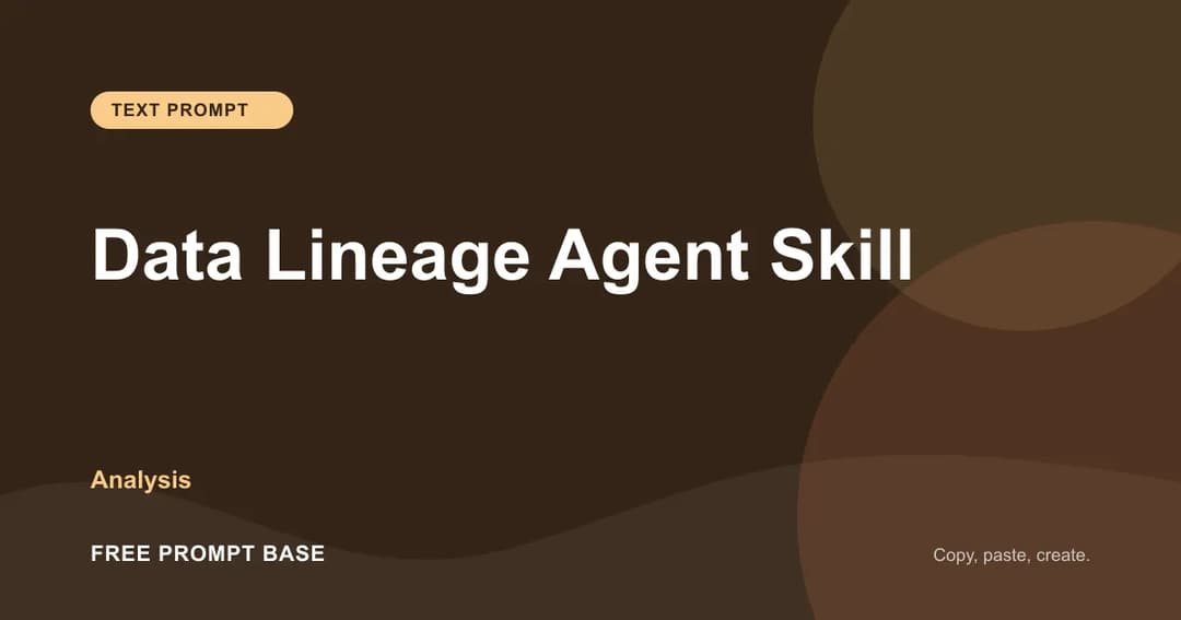 Data Lineage Agent Skill AI prompt cover