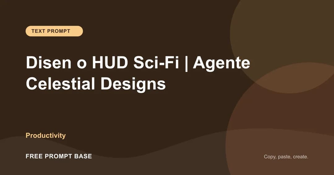 Diseño HUD Sci-Fi | Agente Celestial Designs AI prompt cover