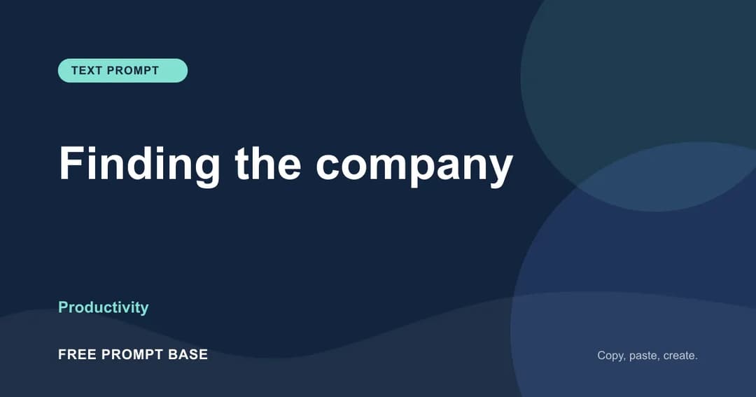 Finding the company AI prompt cover