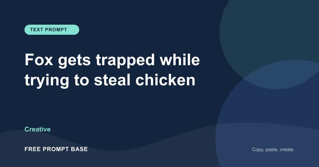 Fox gets trapped while trying to steal chicken AI prompt cover