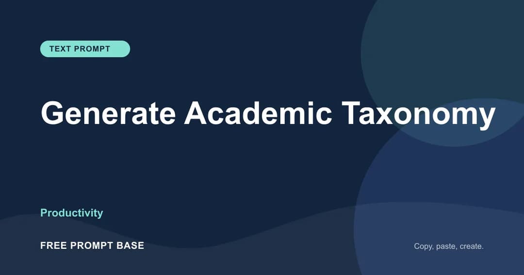 Generate Academic Taxonomy AI prompt cover