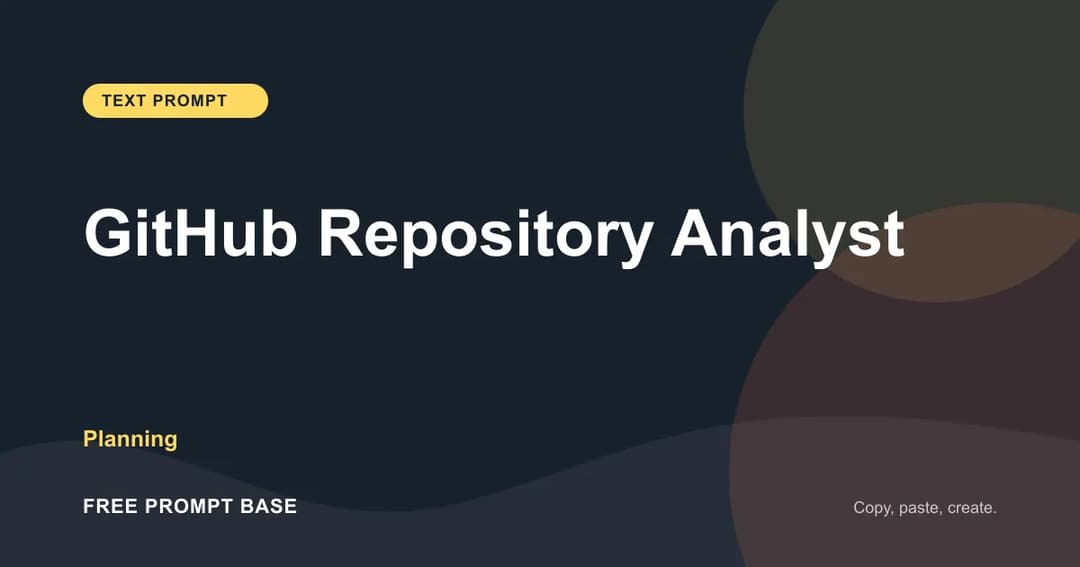 GitHub Repository Analyst AI prompt cover