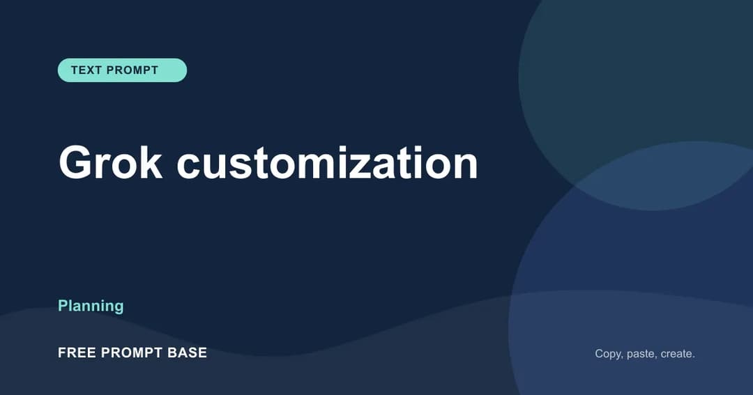 Grok customization AI prompt cover