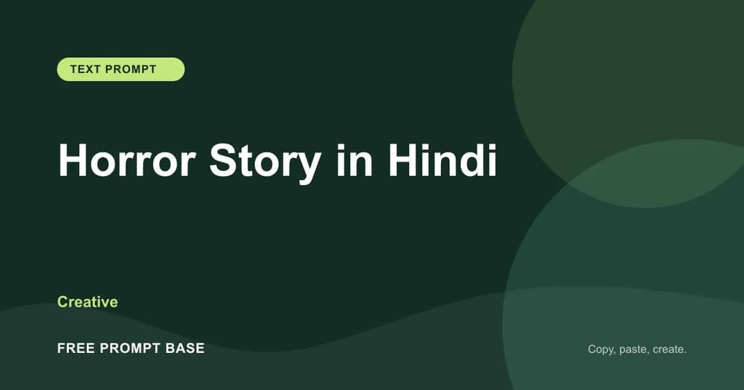 Horror Story in Hindi AI prompt cover