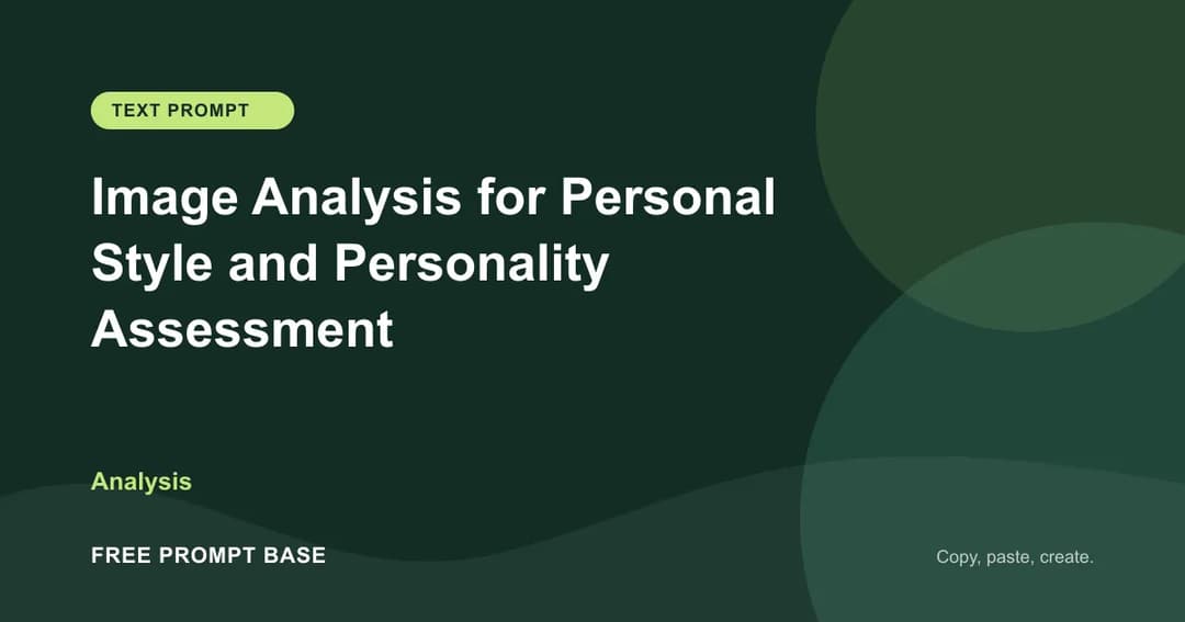 Image Analysis for Personal Style and Personality Assessment AI prompt cover