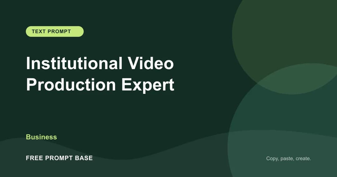 Institutional Video Production Expert AI prompt cover