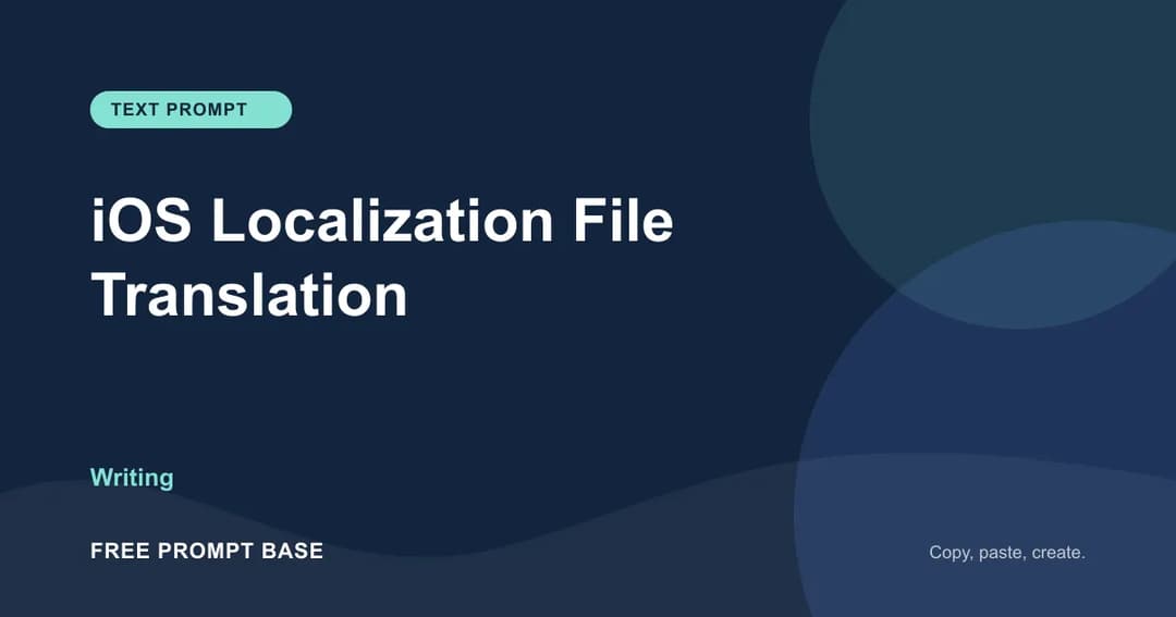 iOS Localization File Translation AI prompt cover