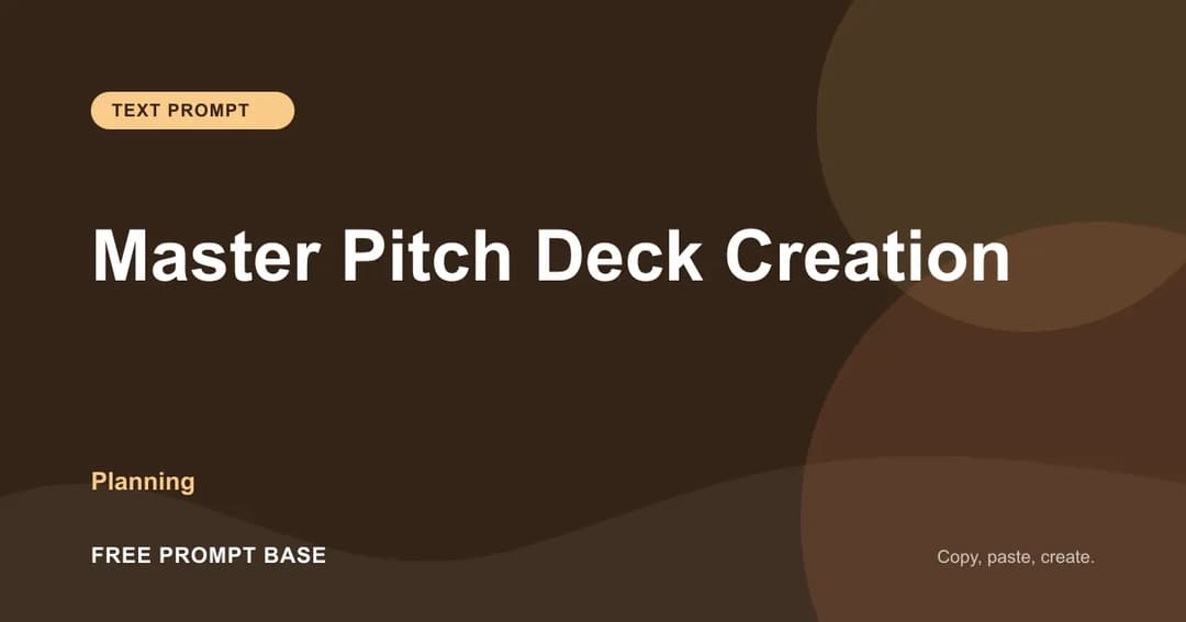 Master Pitch Deck Creation AI prompt cover