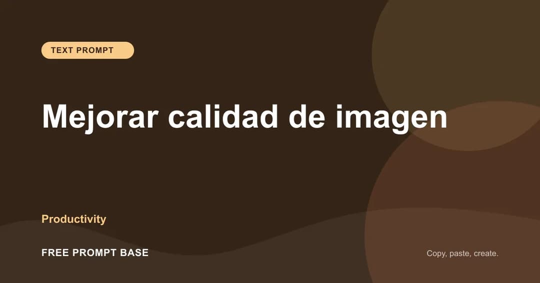Mejorar calidad de imagen AI prompt cover