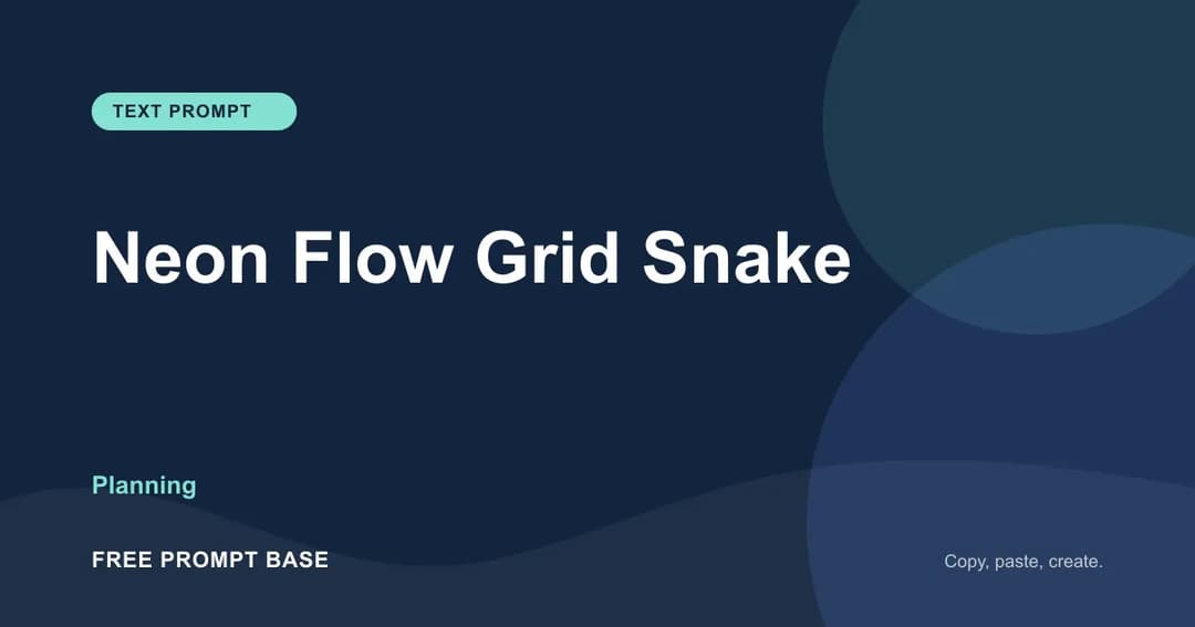 Neon Flow Grid Snake AI prompt cover