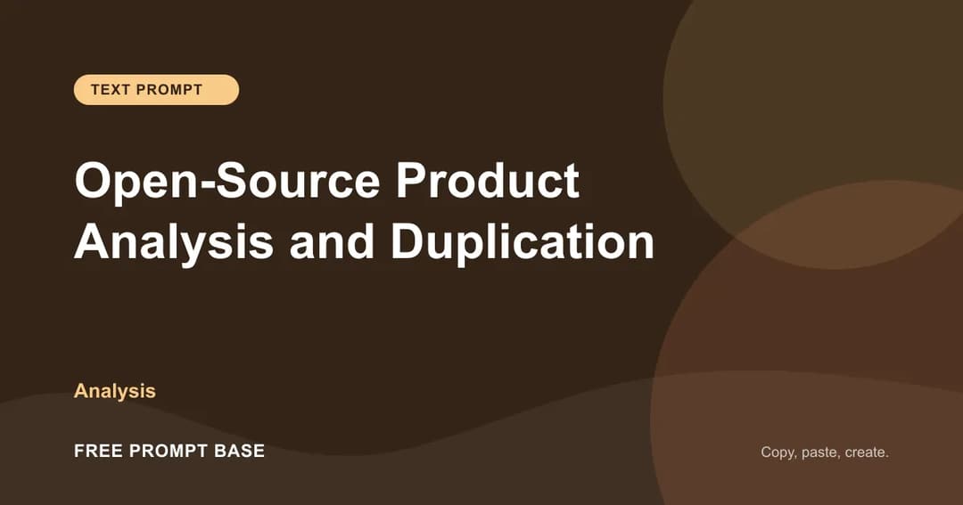 Open-Source Product Analysis and Duplication AI prompt cover