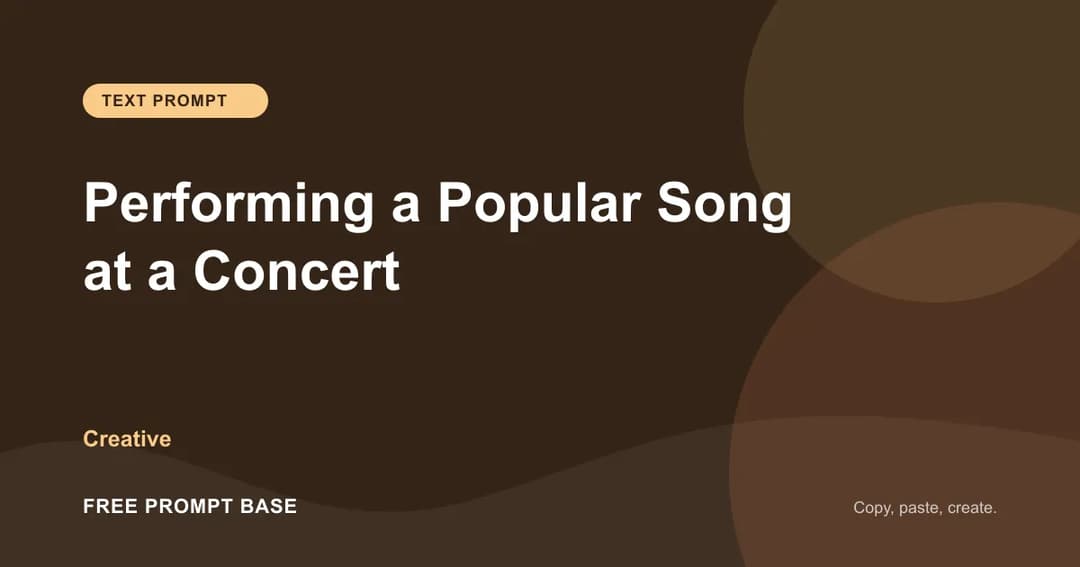 Performing a Popular Song at a Concert AI prompt cover