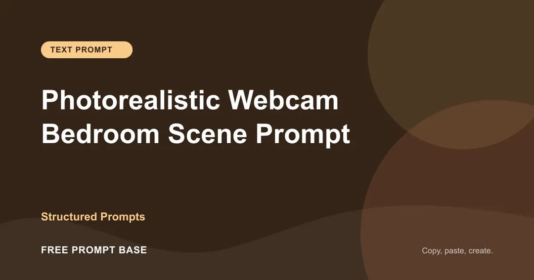 Photorealistic Webcam Bedroom Scene Prompt AI prompt cover
