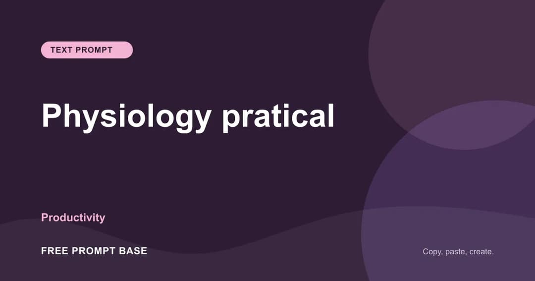 Physiology pratical AI prompt cover