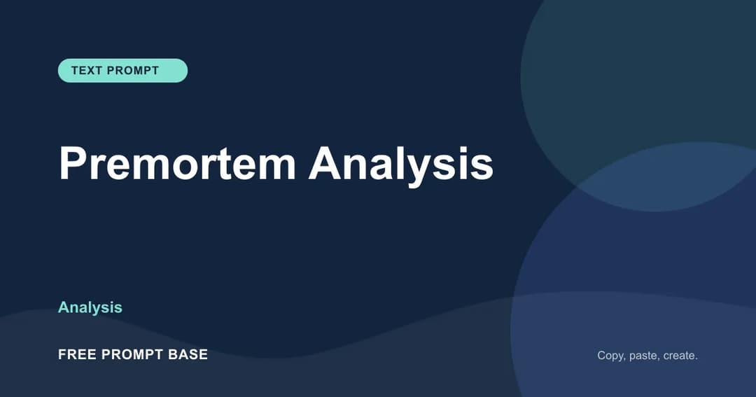 Premortem Analysis AI prompt cover