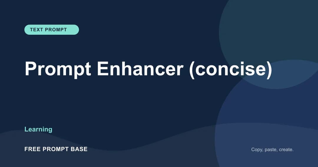 Prompt Enhancer (concise) AI prompt cover