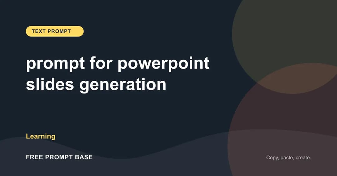 prompt for powerpoint slides generation AI prompt cover