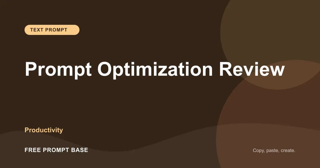 Prompt Optimization Review AI prompt cover